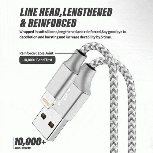 5er-Pack: Hochleistungs-geflochtene iPhone Lightning USB Ladekabel