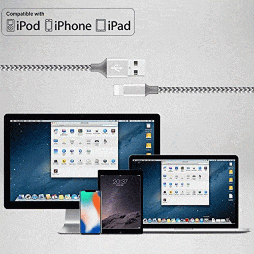 5er-Pack: Hochleistungs-geflochtene iPhone Lightning USB Ladekabel