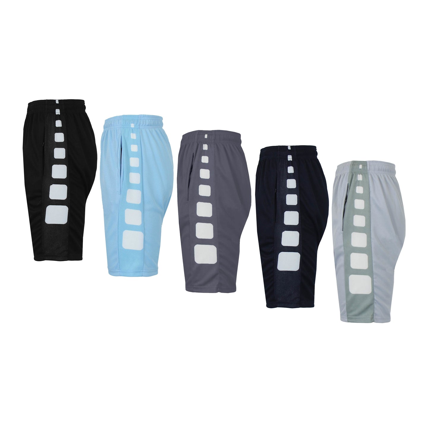 5er-Pack: Feuchtigkeitsableitende Herren-Sport-Mesh-Shorts