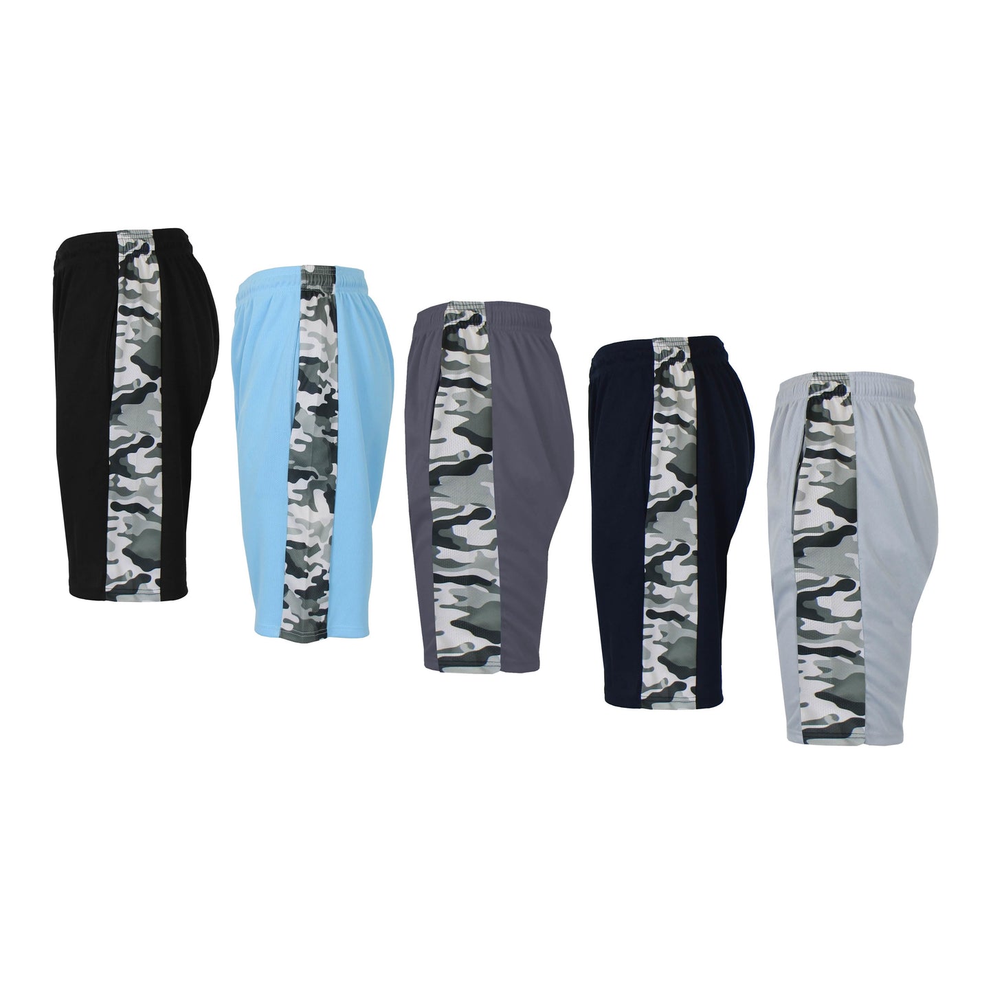 5er-Pack: Feuchtigkeitsableitende Herren-Sport-Mesh-Shorts