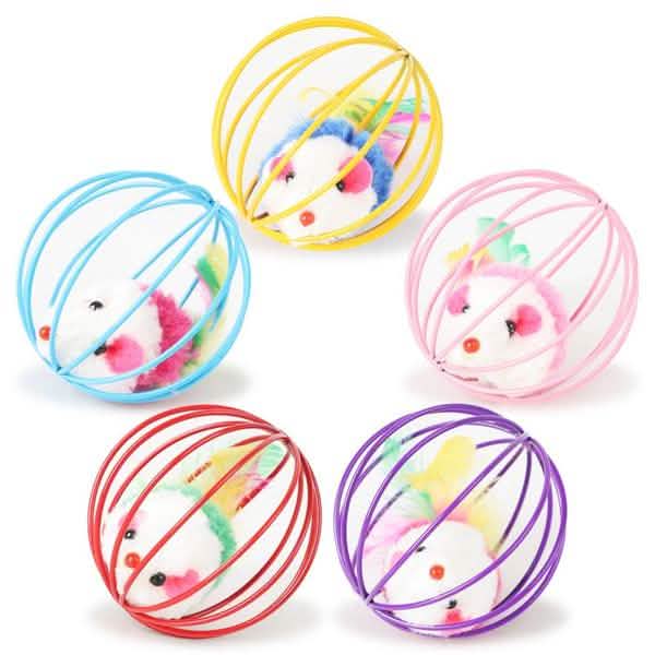 5er-Pack: Haustier Katzenbaby Spielmaus Ballkäfig