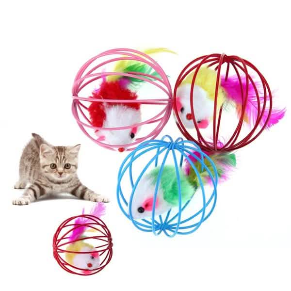 5er-Pack: Haustier Katzenbaby Spielmaus Ballkäfig