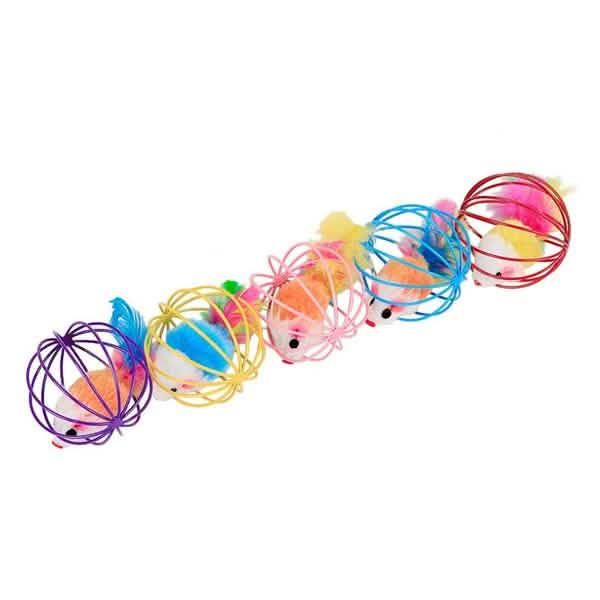 5er-Pack: Haustier Katzenbaby Spielmaus Ballkäfig