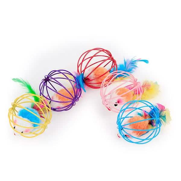 5er-Pack: Haustier Katzenbaby Spielmaus Ballkäfig