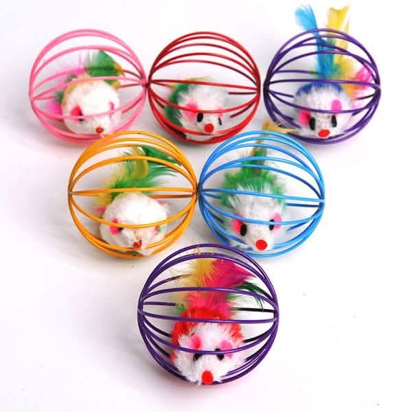 5er-Pack: Haustier Katzenbaby Spielmaus Ballkäfig