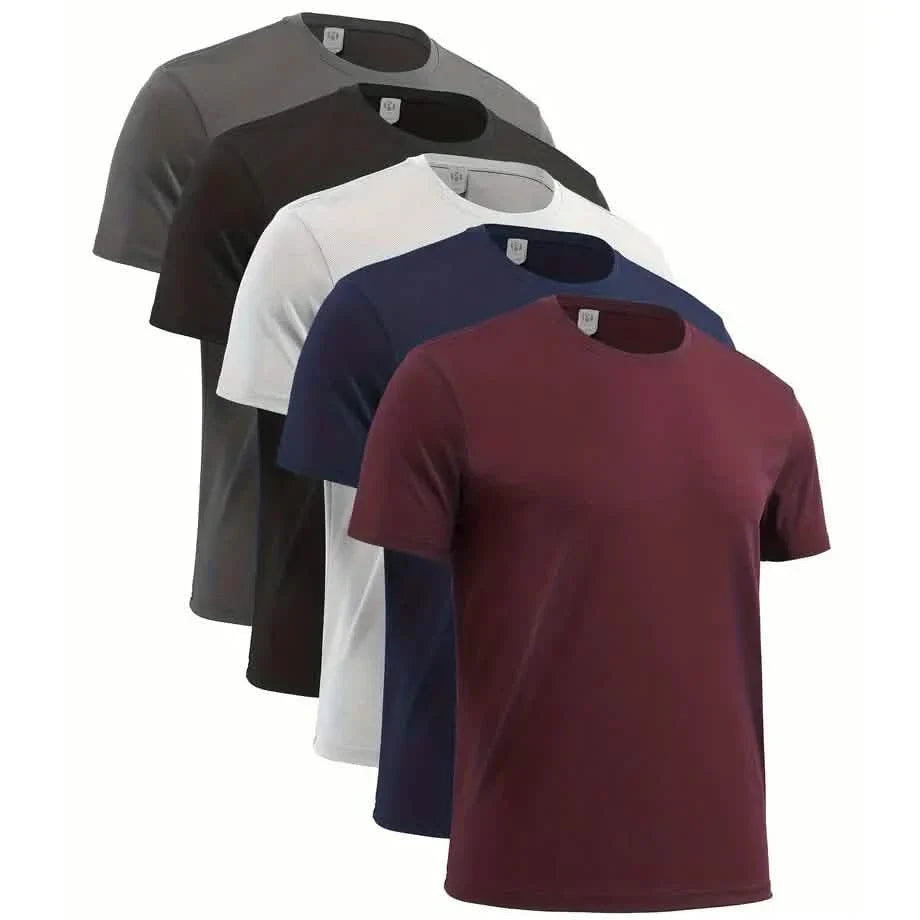 5er-Pack: Schnelltrocknende Sport-T-Shirts für Herren, Kurzarm