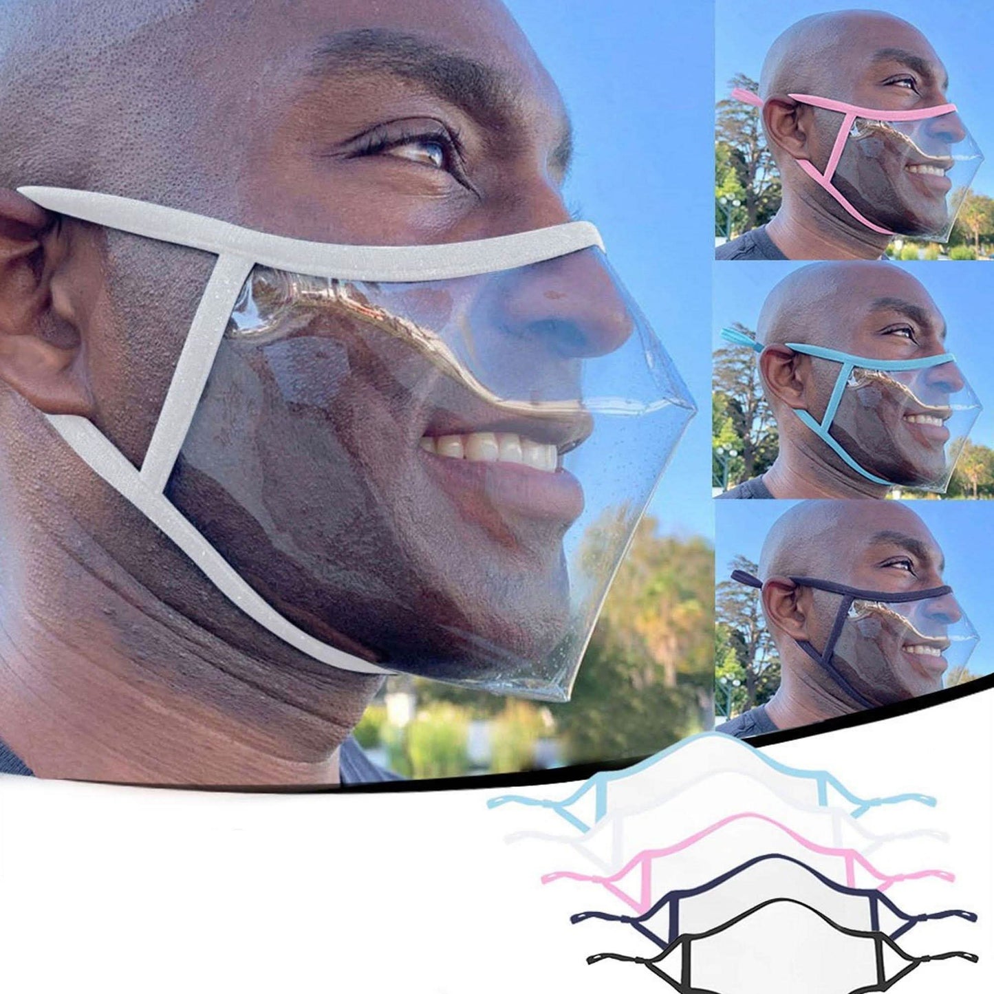 5er-Pack: Transparente Gesichtsmasken