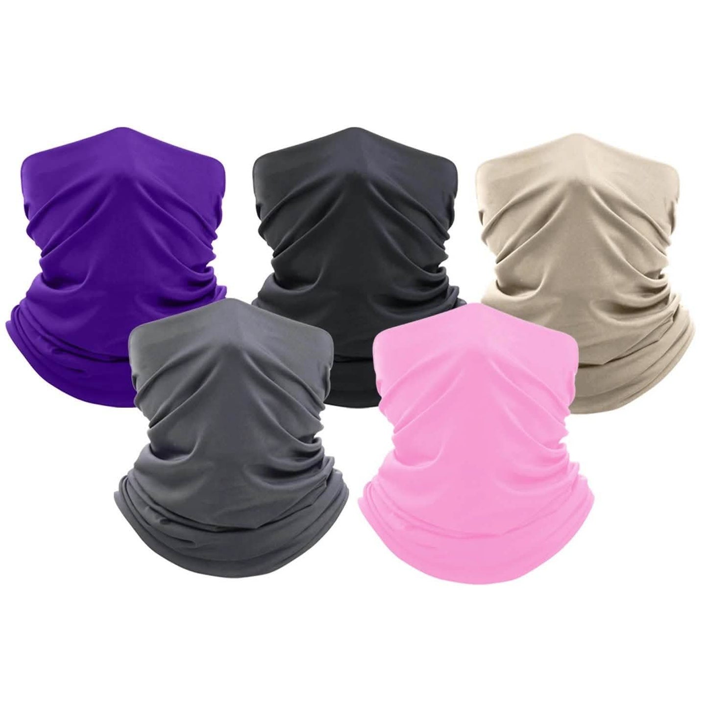 5er-Pack: Waschbare und wiederverwendbare Gesichtsmaske Bandana und Halsgamasche