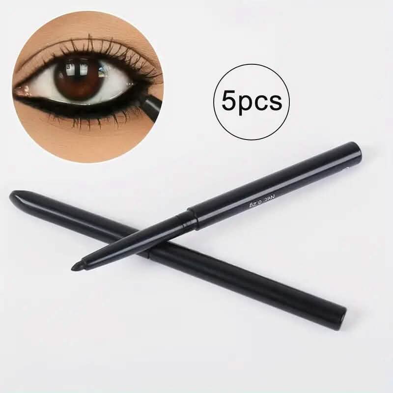 5er-Pack: Wasserfester und schweißresistenter schwarzer Eyeliner-Stift