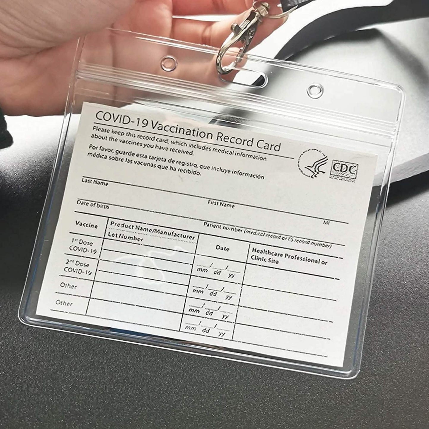 5er-Pack: Wasserdichte transparente Hülle für CDC-Impfausweis und Impfpass