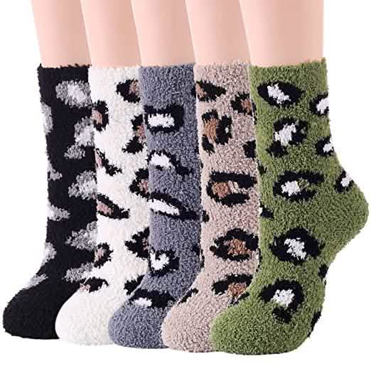 5er-Pack: Flauschige Damen-Wintersocken für Hausschuhe