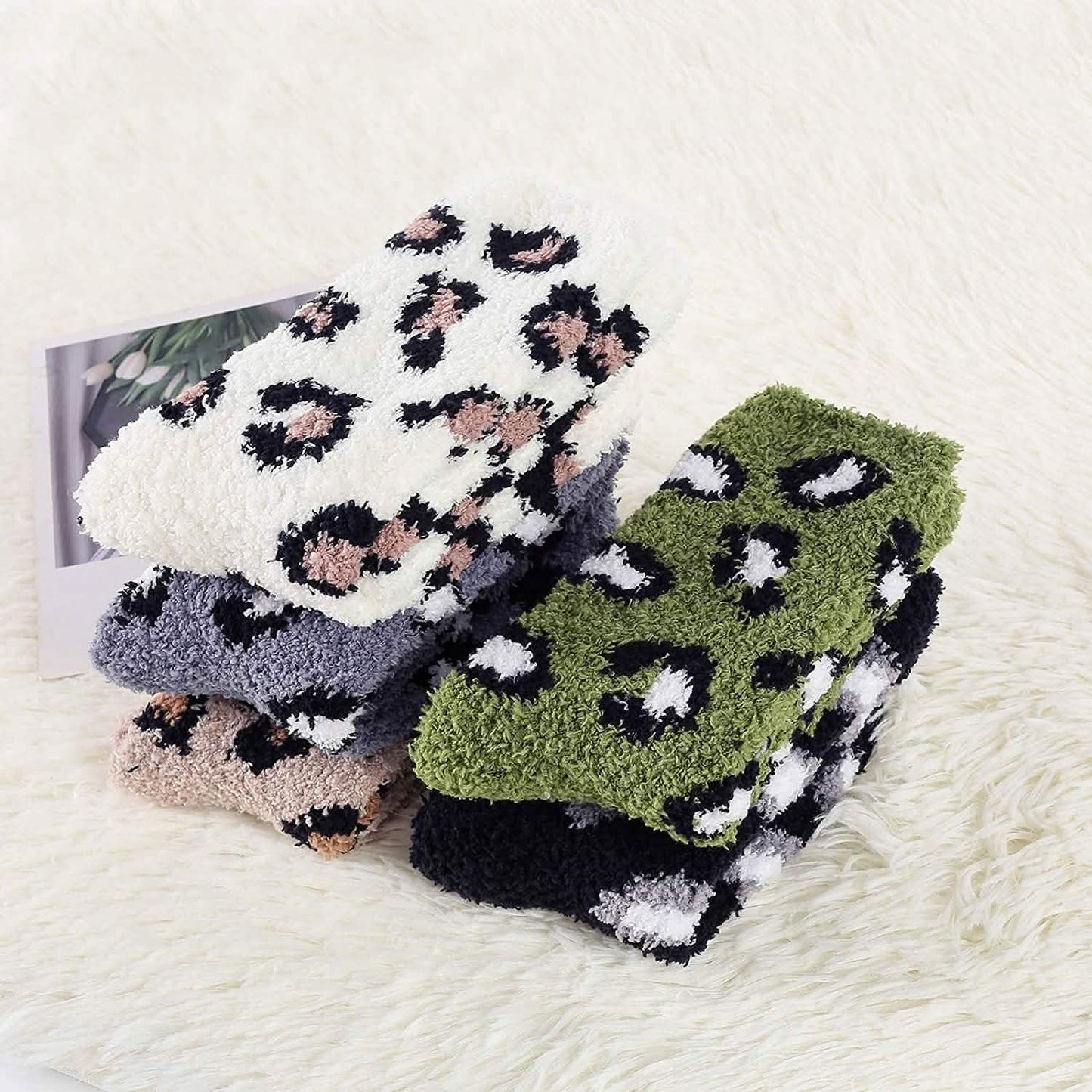 5er-Pack: Flauschige Damen-Wintersocken für Hausschuhe