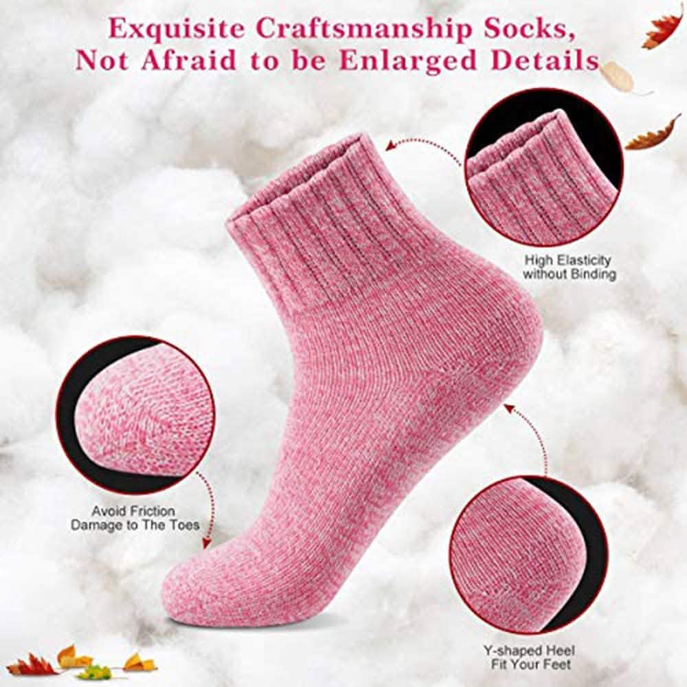 5 Paar: Damen Wintersocken Geschenkbox Einheitsgröße Dicke Wolle Weiche Warme Freizeitsocken