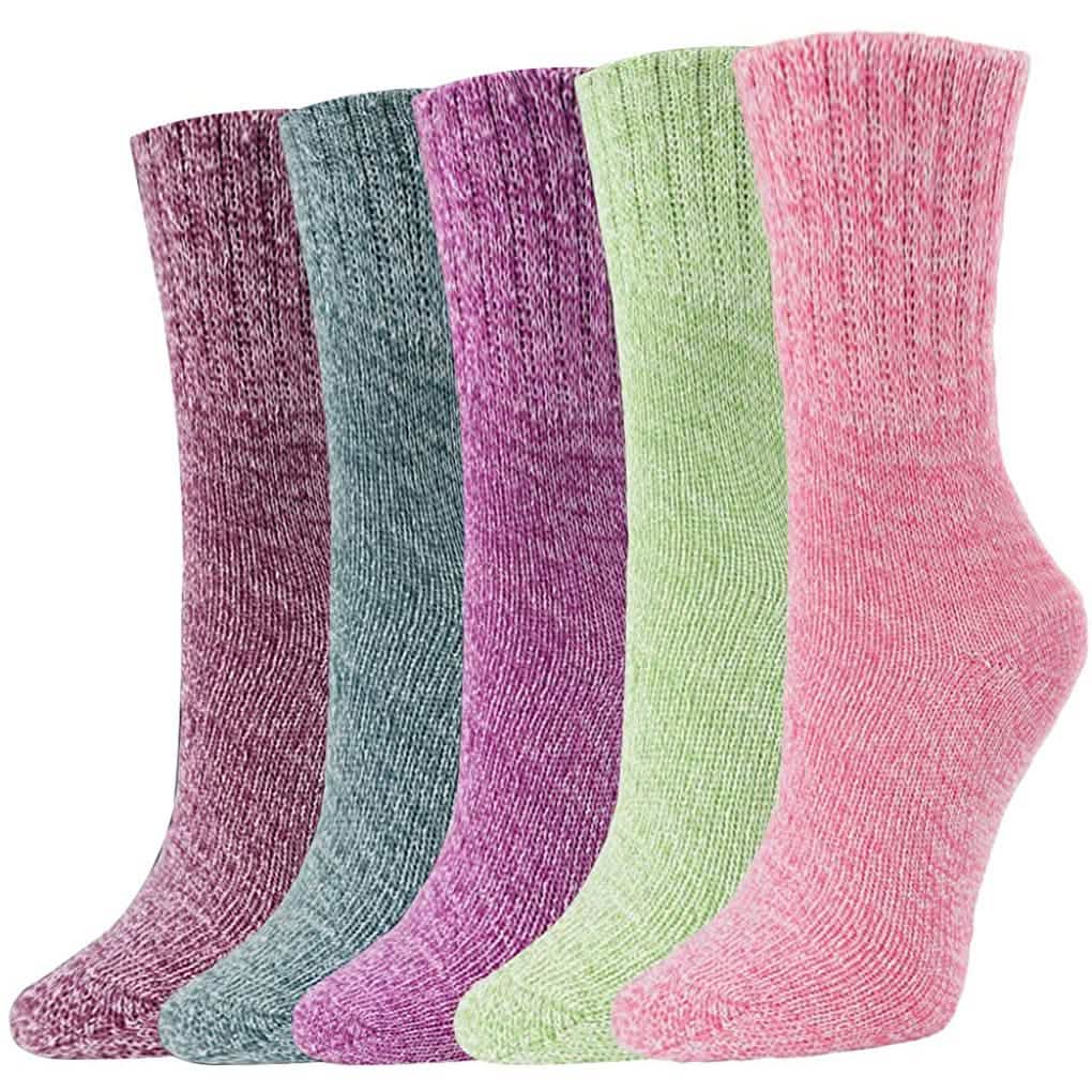 5 Paar: Damen Wintersocken Geschenkbox Einheitsgröße Dicke Wolle Weiche Warme Freizeitsocken