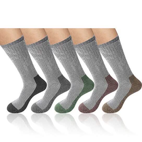 5 Paar: Herren warme dicke Merinowolle-Socken für kalte Wintertage