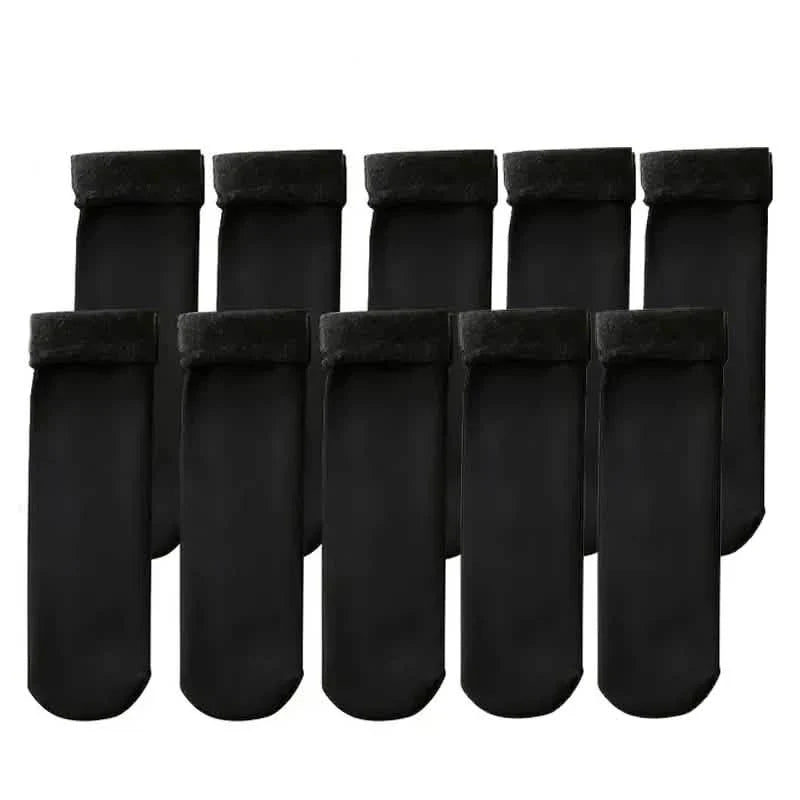 5 Paar: Ultraweiche Plüsch-Thermo-Socken – Bequeme mittellange Socken