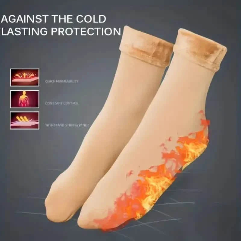 5 Paar: Ultraweiche Plüsch-Thermo-Socken – Bequeme mittellange Socken
