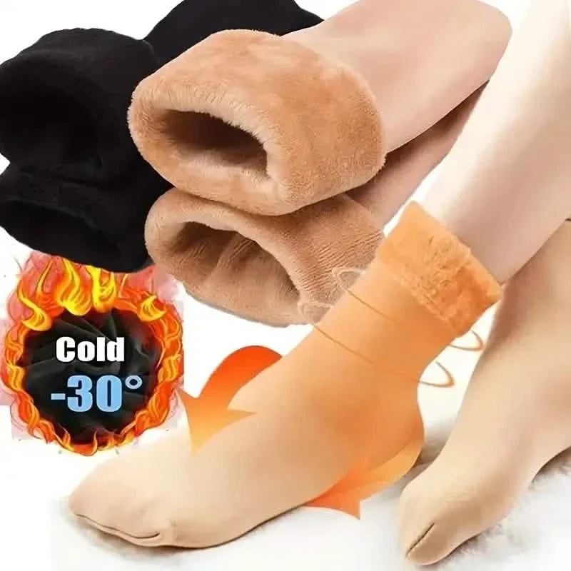 5 Paar: Ultraweiche Plüsch-Thermo-Socken – Bequeme mittellange Socken