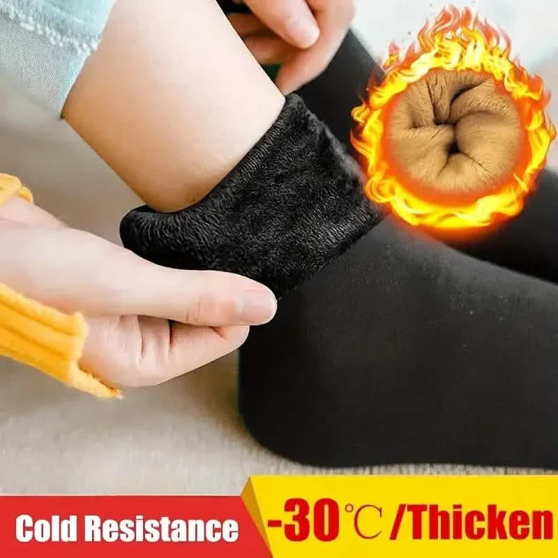 5 Paar: Ultraweiche Plüsch-Thermo-Socken – Bequeme mittellange Socken