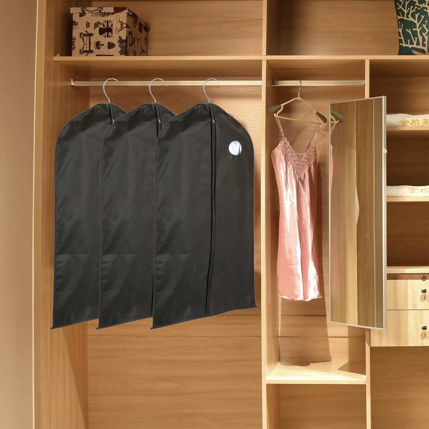 5er-Pack: 99 cm Kleidersäcke Hängende Anzugtaschen Hüllen