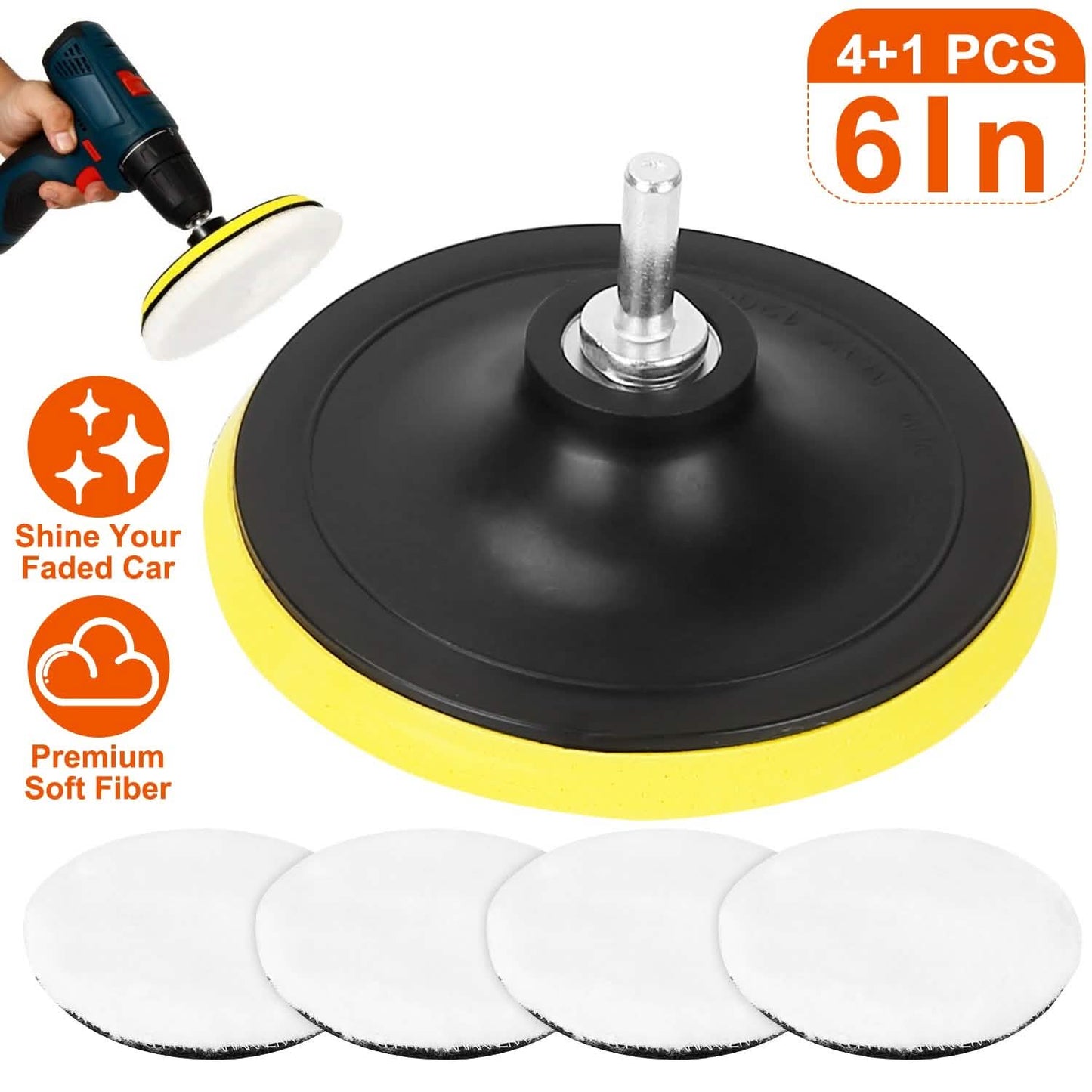 5-teilig: 6" Polierschwamm-Set