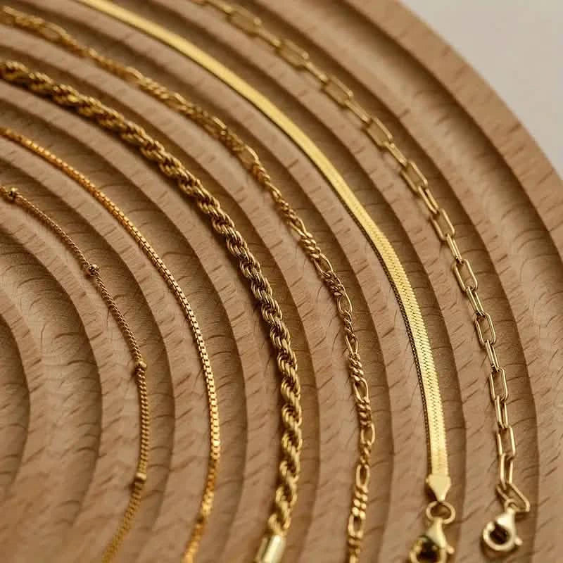 5-teilig: Elegantes mehrschichtiges Kettenarmband-Set