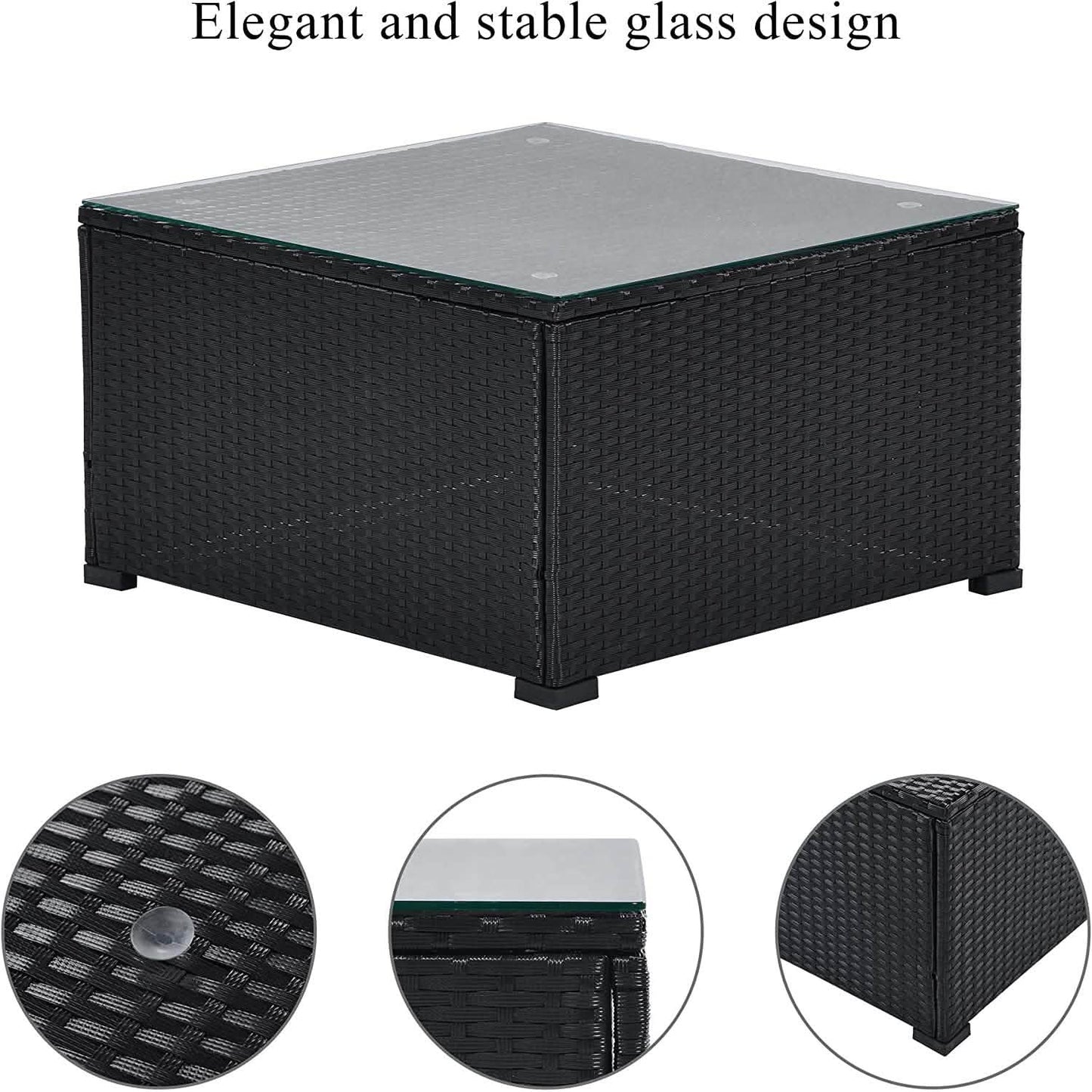 5-teilig: Terrassen-Rattan-PE-Polyrattan-Ecksofa-Garnitur