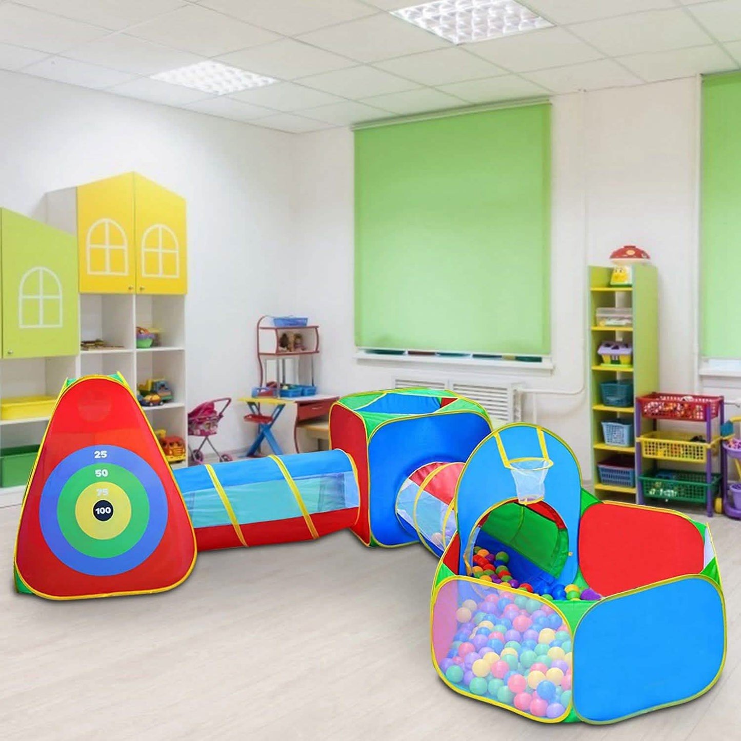 5-teilig: Pop-Up-Spielzelt für Kinder, Bällebad-Zelte