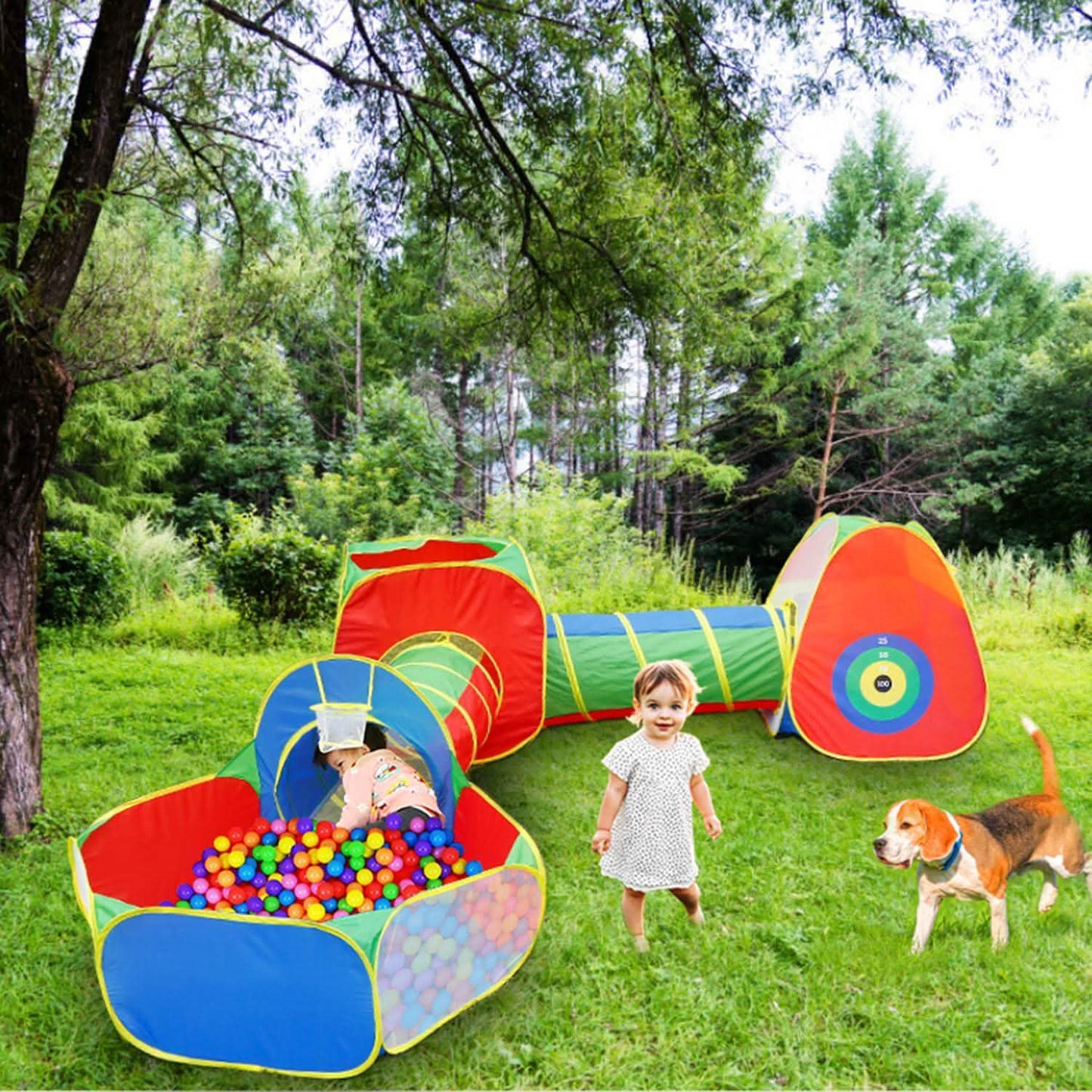 5-teilig: Pop-Up-Spielzelt für Kinder, Bällebad-Zelte