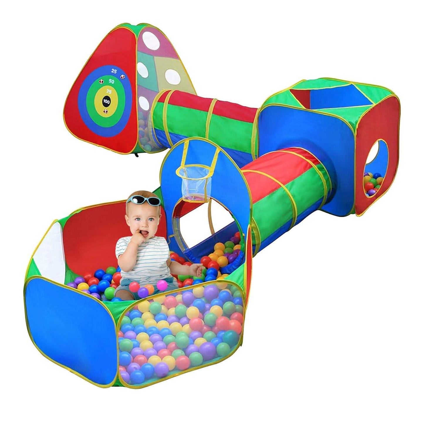 5-teilig: Pop-Up-Spielzelt für Kinder, Bällebad-Zelte