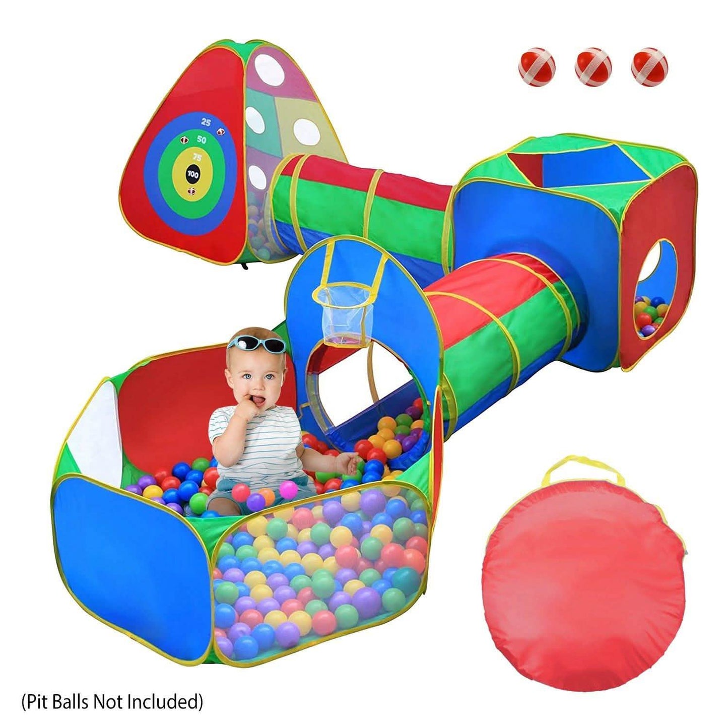 5-teilig: Pop-Up-Spielzelt für Kinder, Bällebad-Zelte