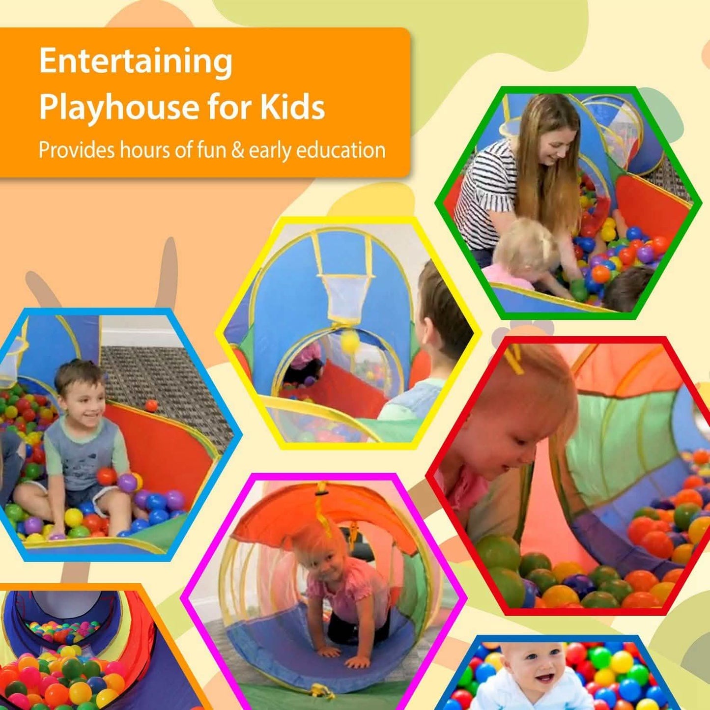 5-teilig: Pop-Up-Spielzelt für Kinder, Bällebad-Zelte