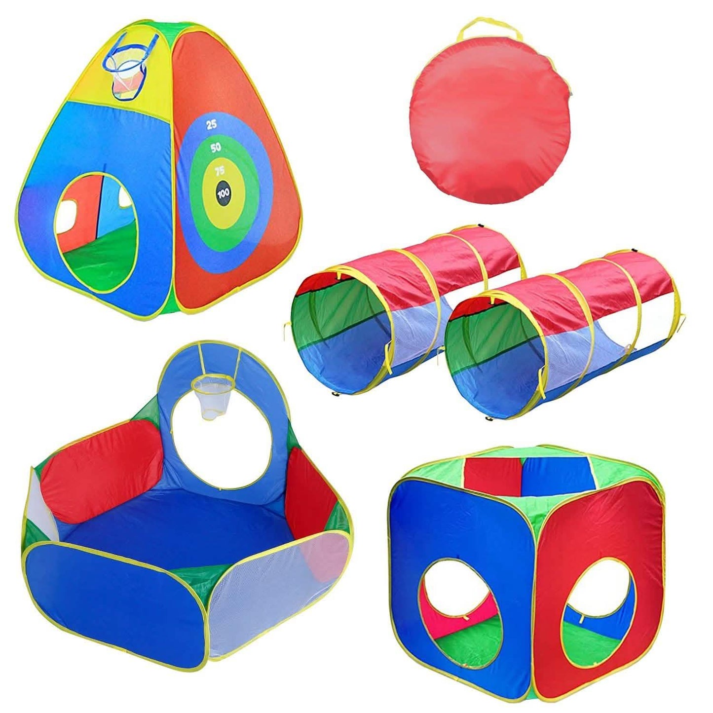 5-teilig: Pop-Up-Spielzelt für Kinder, Bällebad-Zelte