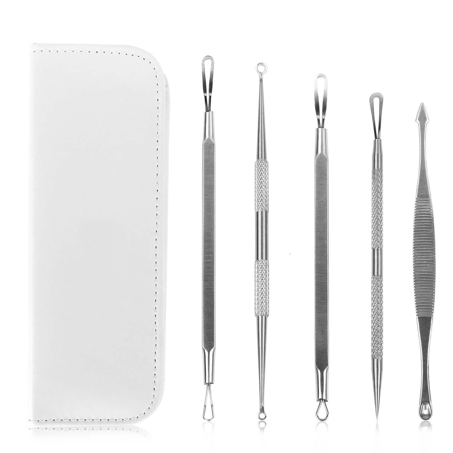 5-teiliges Set: Mitesserentferner-Kit aus Edelstahl zur Pickelentfernung