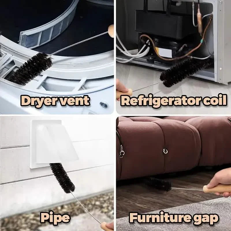 Flexibles Reinigungsbürsten-Set für Wäschetrockner-Lüftungsrohre, Flusensiebe, Heizkörper & Geräte
