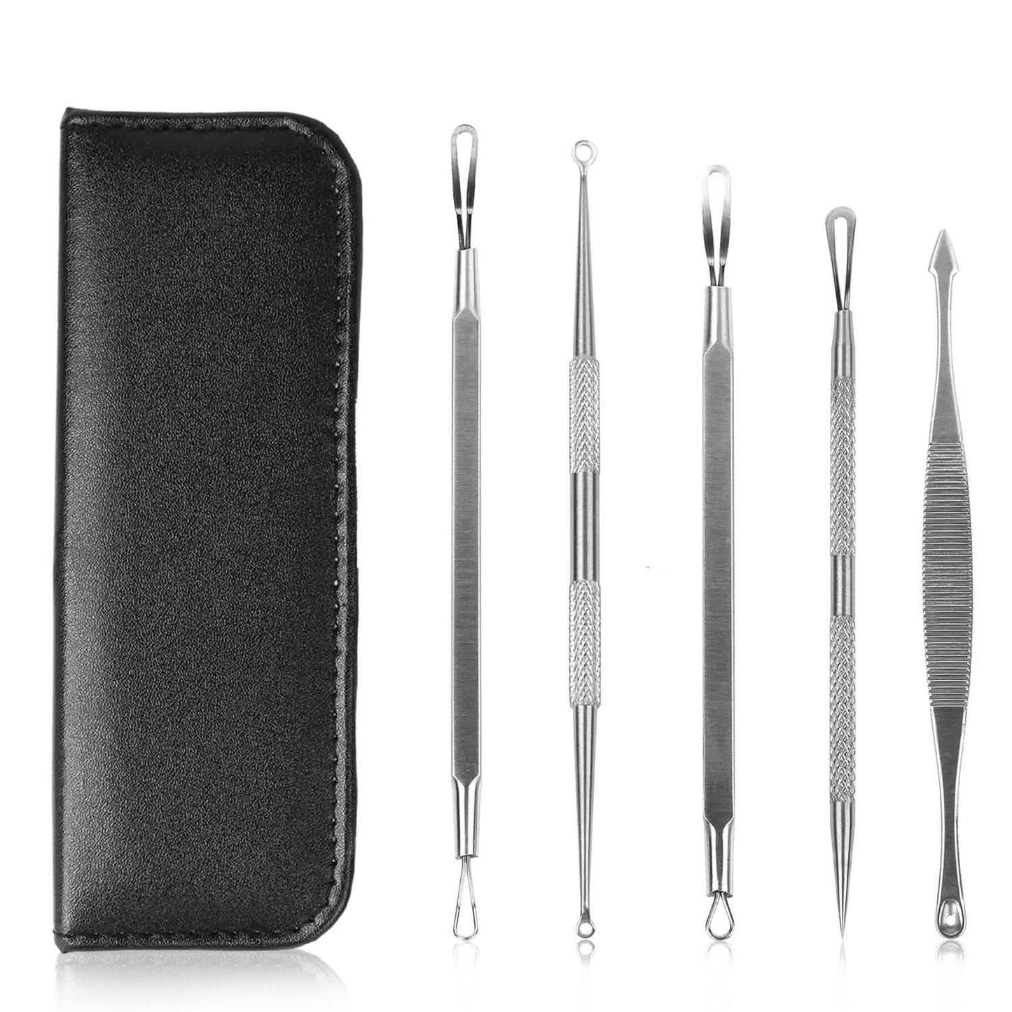5-teiliges Set: Mitesserentferner-Kit Pickel Komedonen-Extraktor-Werkzeugset