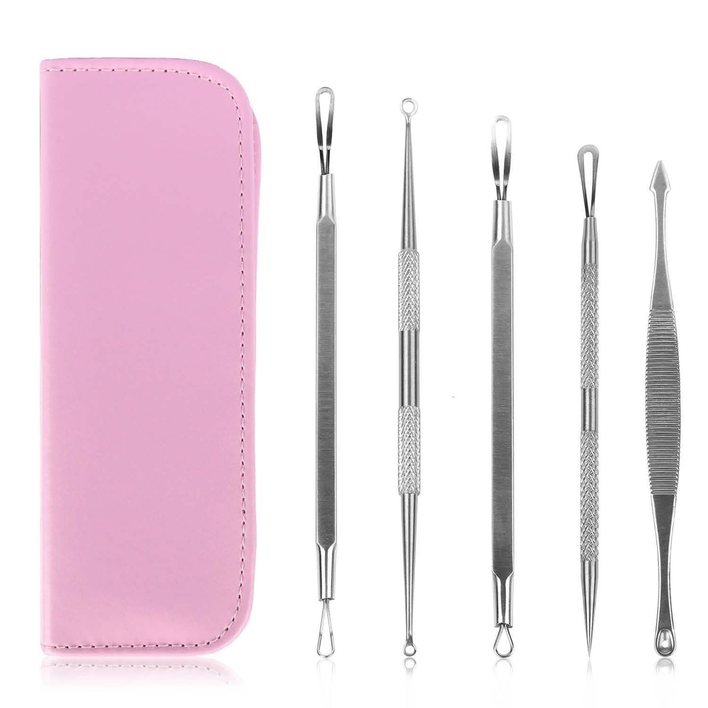 5-teiliges Set: Mitesserentferner-Kit Pickel Komedonen-Extraktor-Werkzeugset