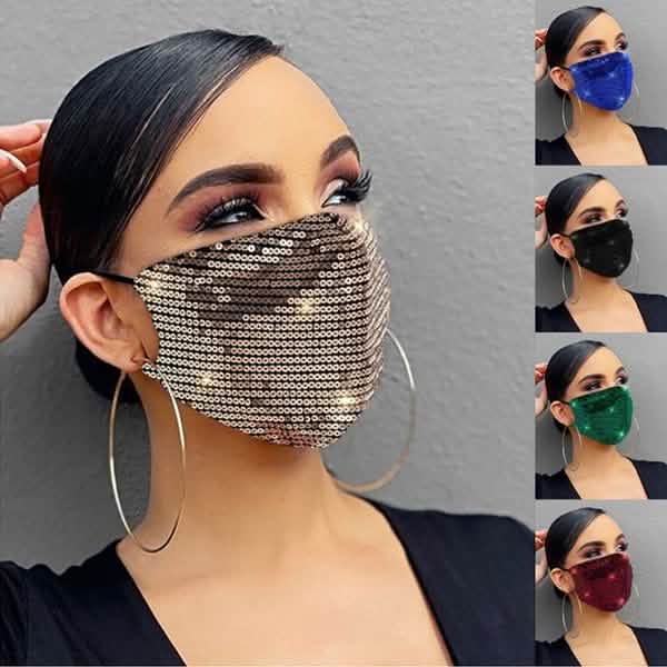 5-teilig: Staubschutzmaske für Damen mit Strasssteinen