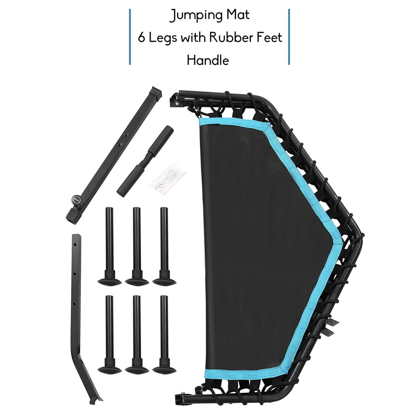 50" Mini-Fitness-Trampolin Federlos Indoor 3-fach verstellbarer Schaumstoffgriff