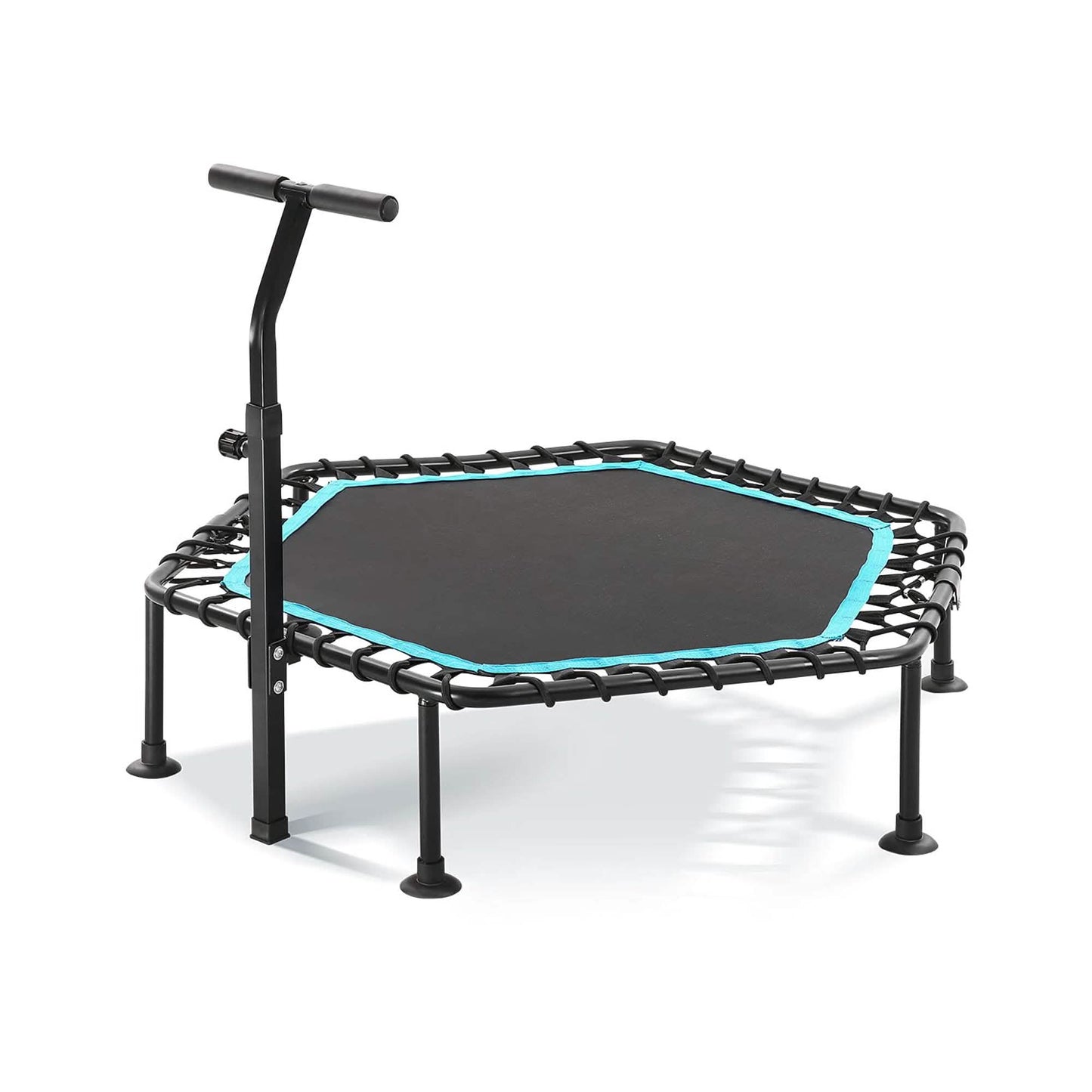 50" Mini-Fitness-Trampolin Federlos Indoor 3-fach verstellbarer Schaumstoffgriff