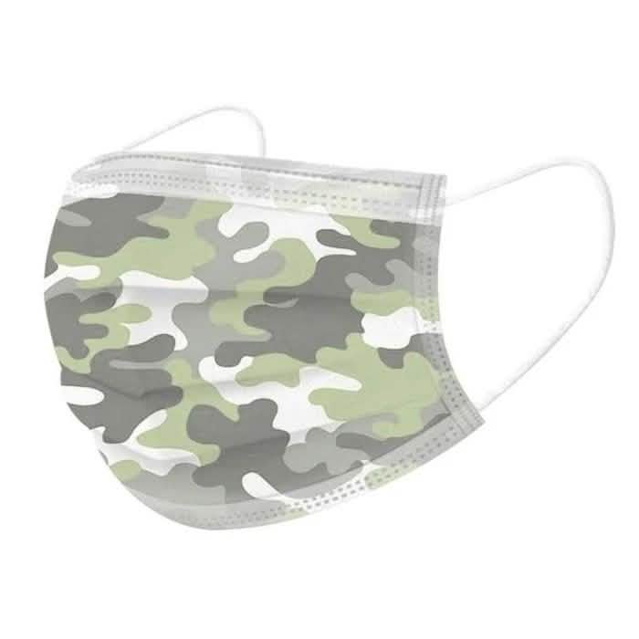50er-Pack: Camouflage Einweg-Mund-Nasen-Maske, nicht-medizinisch, 3-lagig