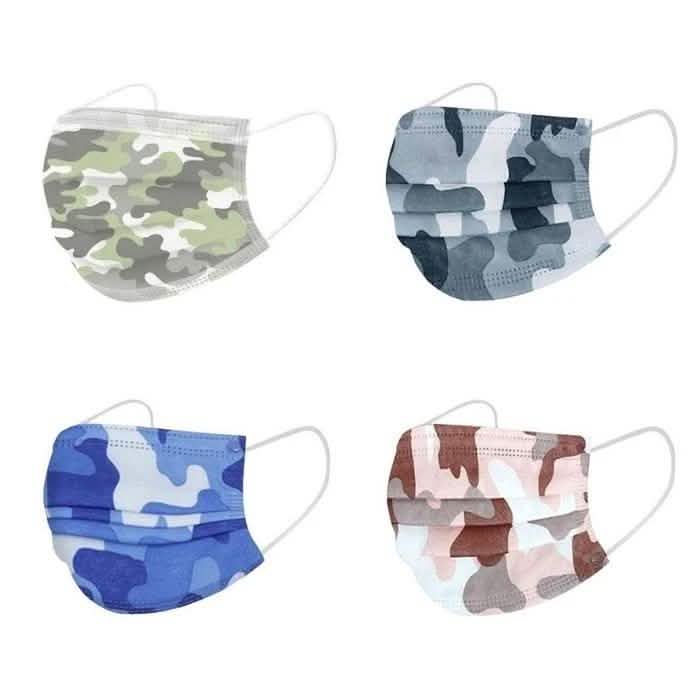 50er-Pack: Camouflage Einweg-Mund-Nasen-Maske, nicht-medizinisch, 3-lagig