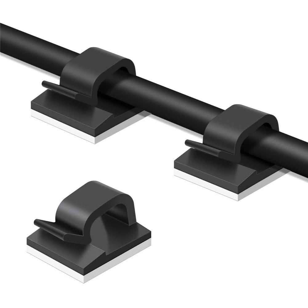 50 Stück: Kabelclips, selbstklebende Kabelhalter