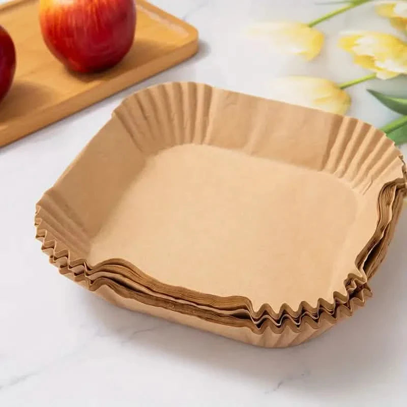 50 Stück: Einweg-Papiereinlagen für Heißluftfritteusen, passend für 2 - 8 Quarts