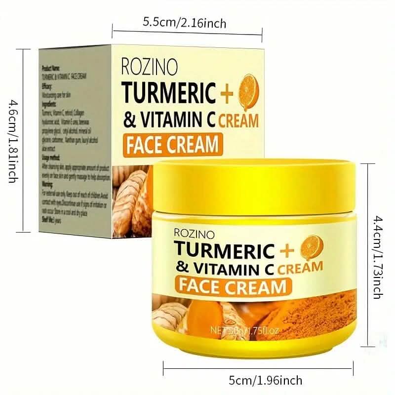 50g Kurkuma + Vitamin C Gesichtscreme mit Hyaluronsäure