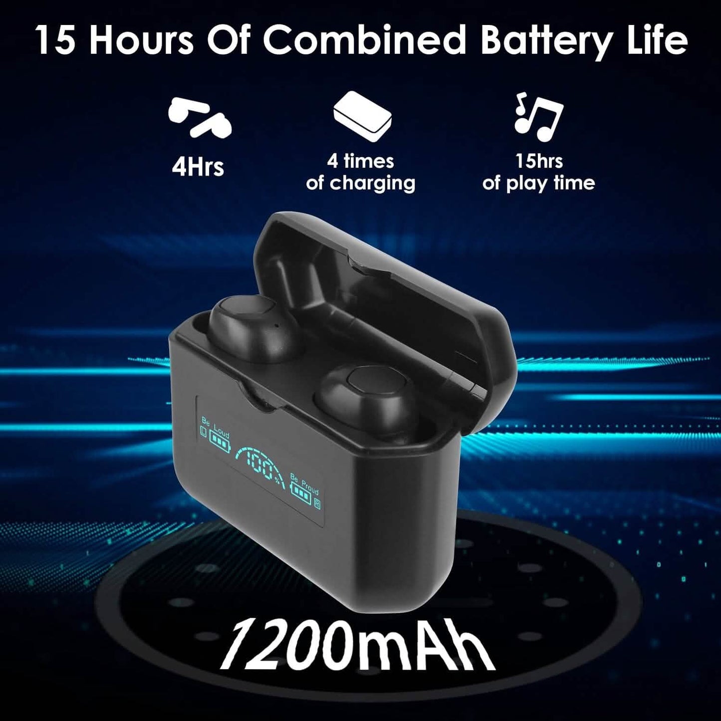 5.1 TWS Kabelloser Ohrhörer mit Ladecase, IPX4 wasserdicht, Powerbank