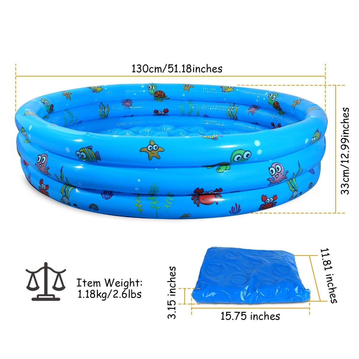 51x13" Aufblasbarer Swimmingpool