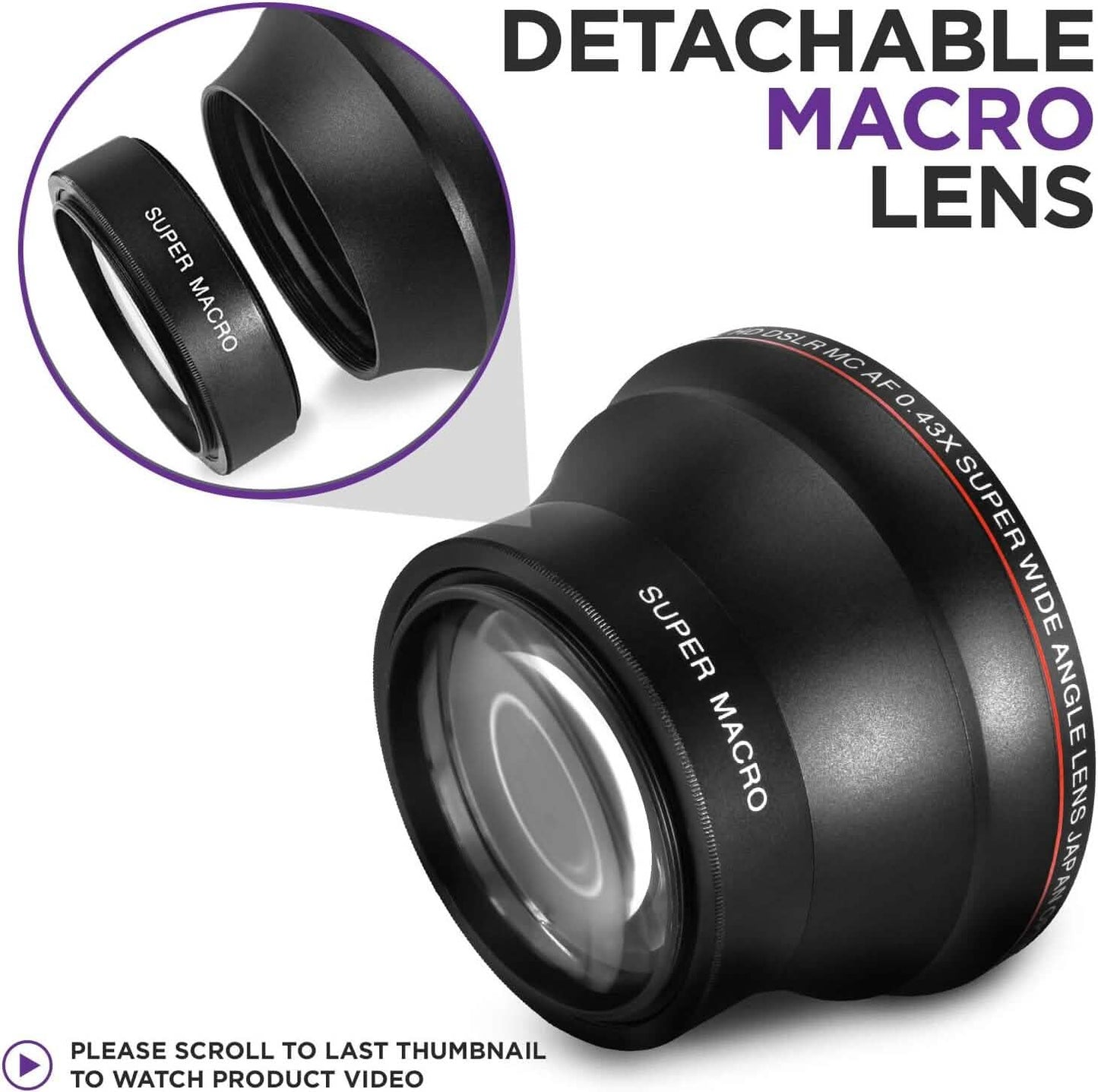 52MM 0.43x Altura Photo Professionelles HD Weitwinkelobjektiv (mit Makro-Anteil) für Nikon (Generalüberholt)