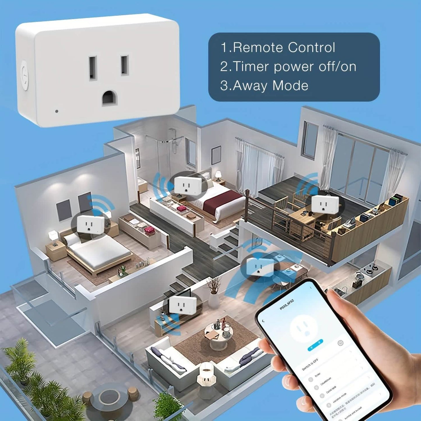 2er-Pack: WiFi Smart Plug – 15A, Timer & App-Steuerung, Funktioniert mit Alexa & Google Home