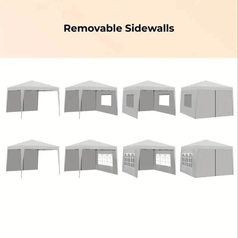 Outdoor 3x3 m Pop-Up Pavillon Zelt mit abnehmbarer Seitenwand mit Reißverschluss
